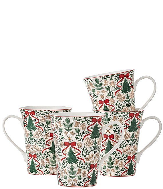 Fitz and Floyd Holiday Mugs, Set of 4