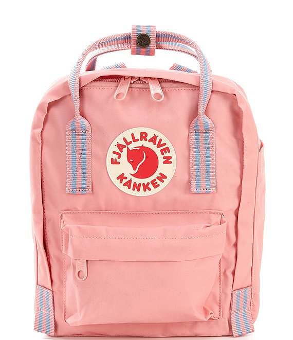 Color:Pink Long Stripes - Image 1 - Contrast Handle Mini Patch Logo Kanken Water-Resistant Backpack