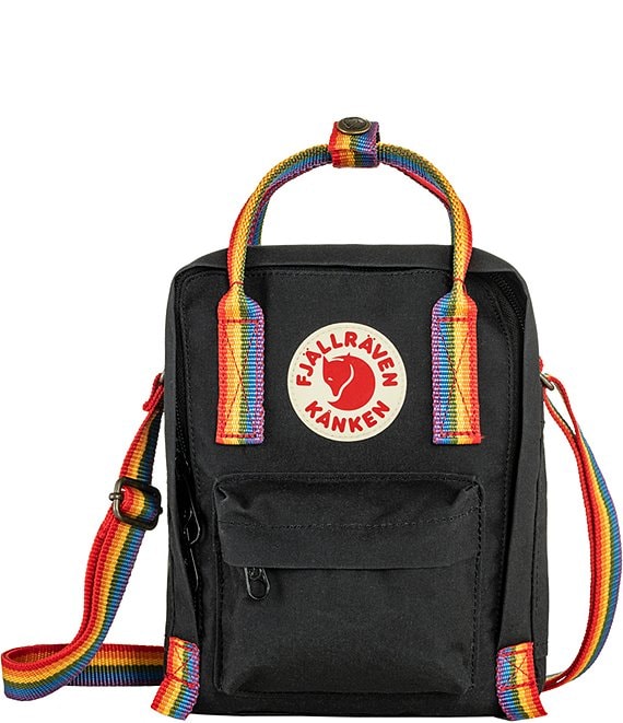 Color:Black-Rainbow - Image 1 - Patch Logo Kanken Rainbow Handle Sling Bag