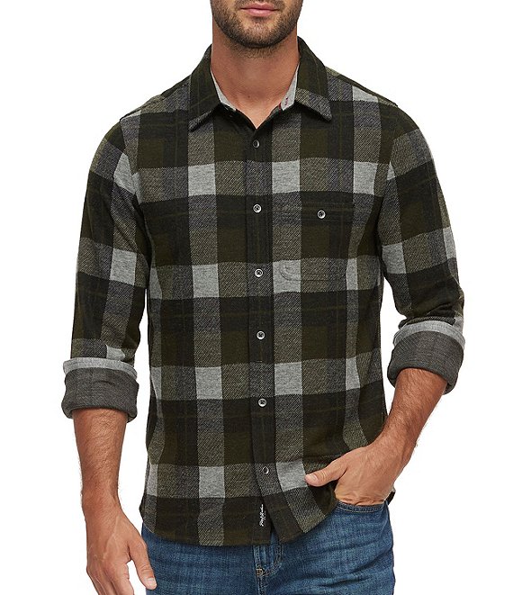 Flag and Anthem Berk Long Sleeve Knit Flannel Shirt | Dillard's