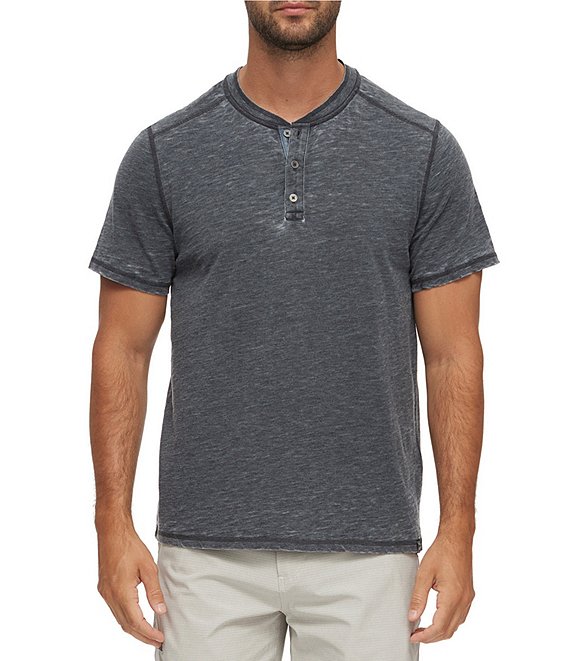 Flag and Anthem Short-Sleeve Tailored Fit Burnout Henley Shirt | Dillard's