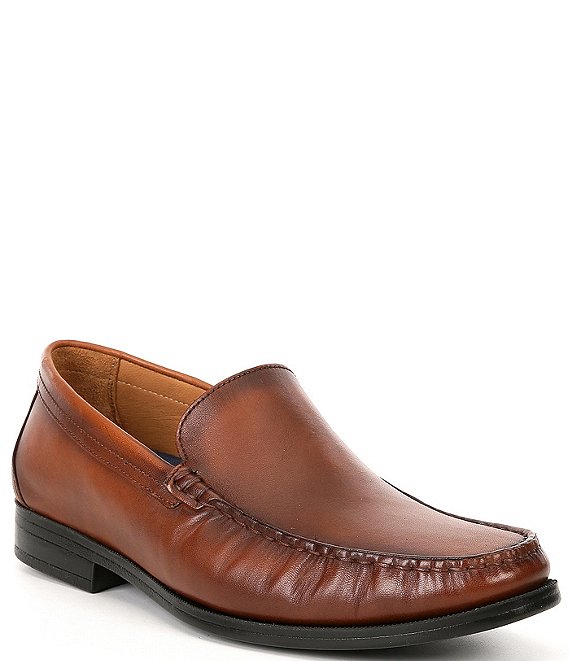 Color:Tan - Image 1 - Men's Hobson Venetian Leather Loafers