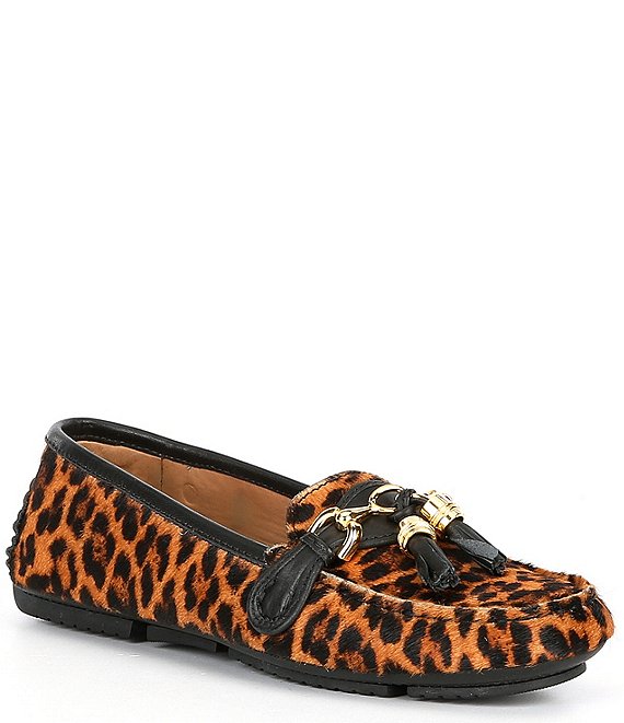 Color:Leopard Multi - Image 1 - Women's Morgan Leather Haircalf Leopard Print Loafers