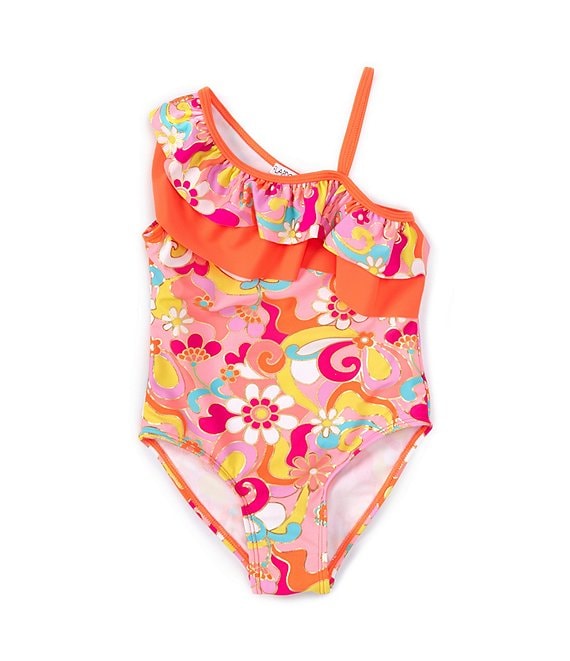 Flapdoodles Little Girls 2T 6X Mod Squad One Piece Swimsuit