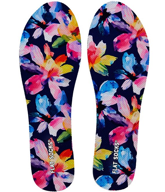 Flat Socks Women's Mesh Painted Floral Cushioned Liners