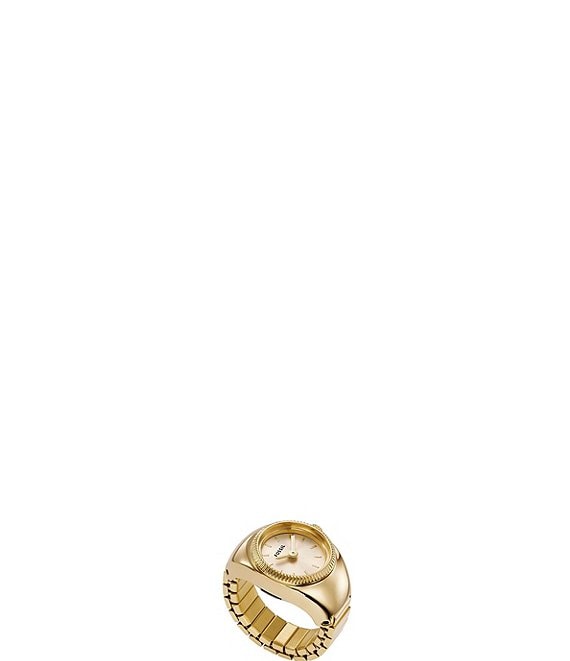 Fossil Gold Tone Stainless Steel Ring Watch