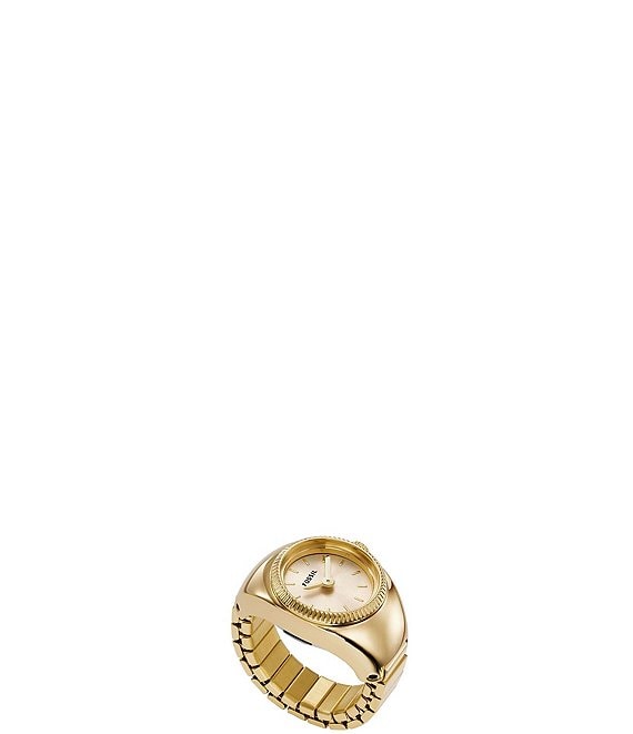 Fossil Gold Tone Stainless Steel Ring Watch