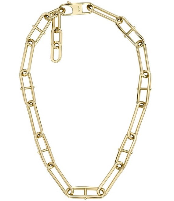 Fossil Sadie Love Notes Women's Cubic Zirconia Station Necklace in Two-Tone  Stainless Steel - iCuracao.com