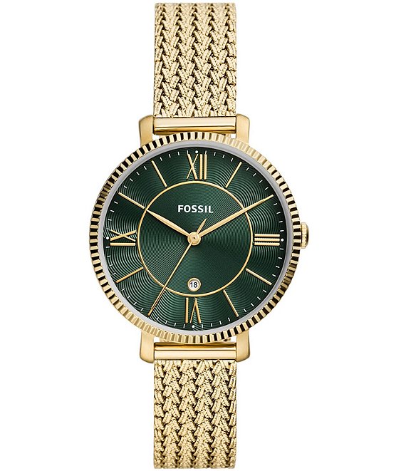 Color:Gold - Image 1 - Jacqueline Three-Hand Date Gold-Tone Stainless Steel Watch