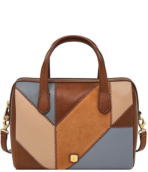 Fossil Lainey Patchwork Leather Satchel Bag