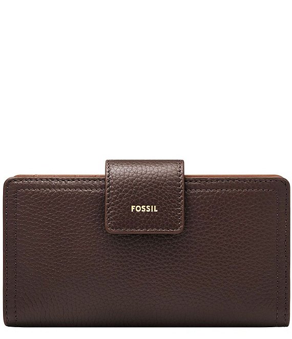 Fossil Logan Logo RFID Leather Tab Bifold Wallet | Dillard's