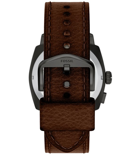 Fossil Men's Machine Big Tic Ana-Digi Brown Leather Strap Watch