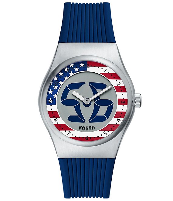 フォッシル FOSSIL BIG TIC Fossil Unisex World Flags Big Tic Ana-Digi Silicone Strap Watch