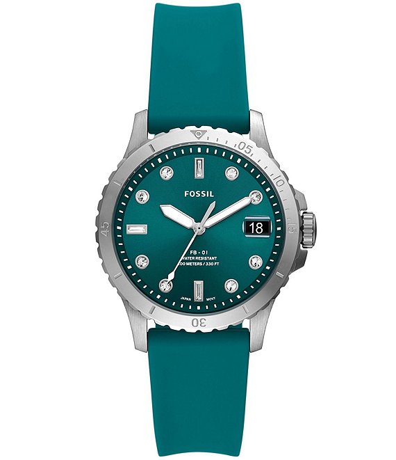 Fossil teal 2024 green watch