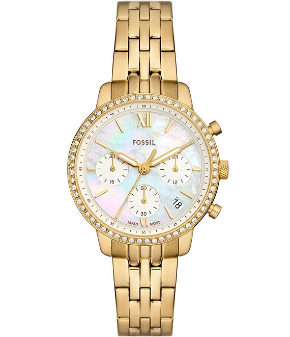 Fossil Women s Neutra Chronograph Gold Tone Stainless Steel Bracelet Watch Dillard s