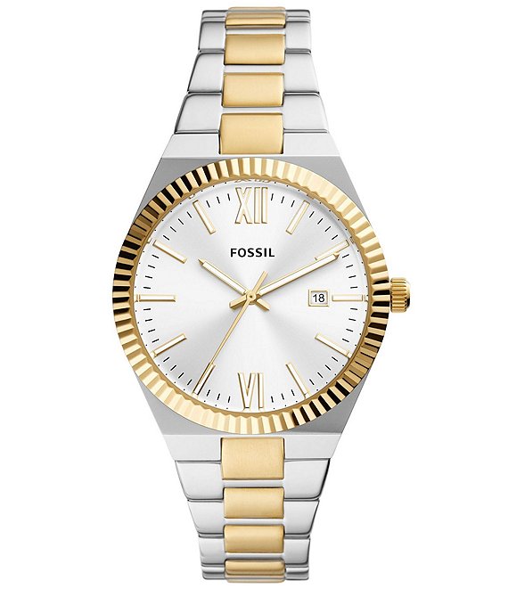Color:Two Tone - Image 1 - Women's Scarlette Quartz Analog Two-Tone Stainless Steel Bracelet Watch