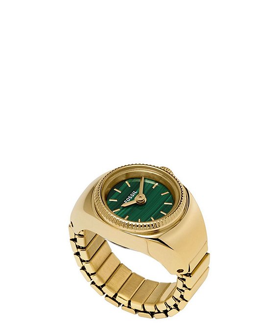 Fossil Women's Two-Hand Gold-Tone Stainless Steel Ring Watch