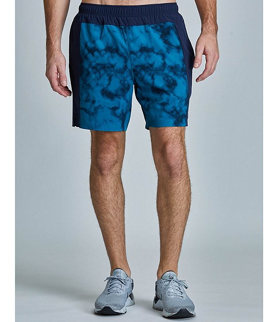 Color:Blue Marble - Image 1 - Bolt 7#double; Inseam Stretch Training Shorts