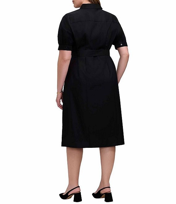 plus size cotton shirt dress Unique Vintage Plus Size Pink Pyrex Print Cotton Shirt Dress