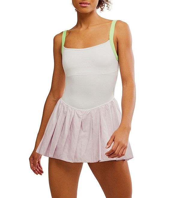 Free People FP Movement Swing Of Things Colorblock Scoop Neck Sleeveless Sport Dress, Lavender Glaze - Image 1