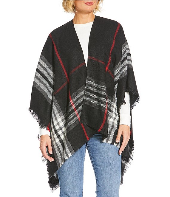Fraas Exploded Plaid Poncho