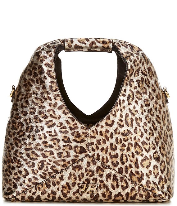 FRANCES VALENTINE Metallic Leopard Crescent Tote Bag