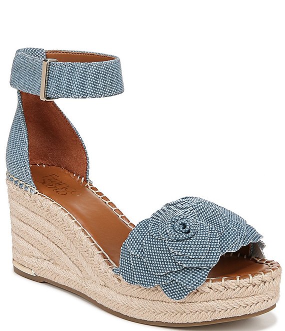 Franco Sarto Clemens6 Flower Ankle Strap Platform Wedge Espadrille ...