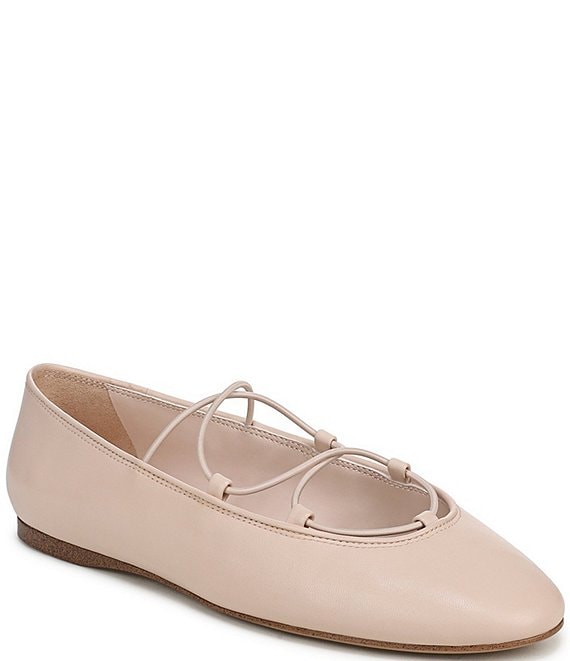 Franco Sarto Delira Leather Crossover Stretch Band Ballet Flats
