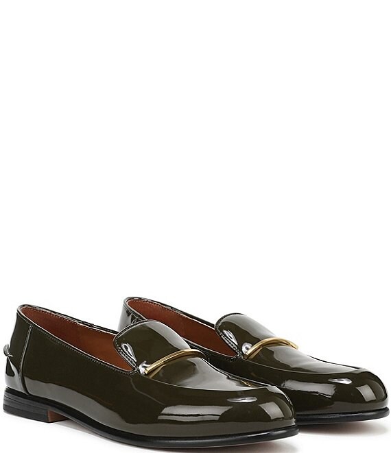 Women’s Patent Leather Loafers With Gold Hardware Ms. Boulevard Black/White Patent Leather Bit Loafers main image 3