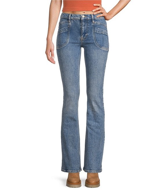 Free People Aiden Slim Flare Bootcut Mid Rise Denim Jeans | Dillard's