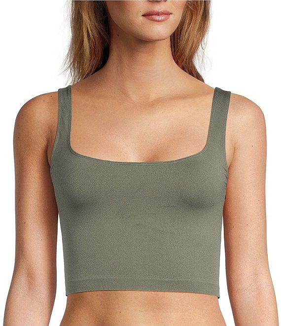 Color:Army - Image 1 - Day Square Neck Sleeveless Cropped Brami