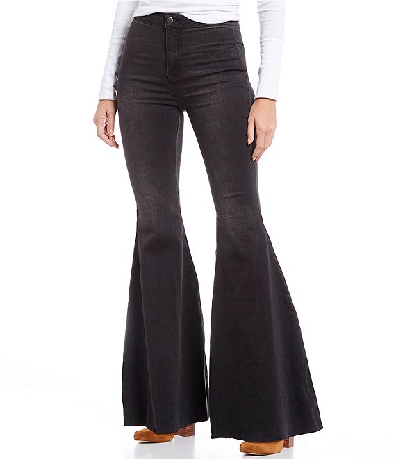 black and white bell bottom jeans