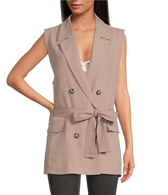 Free People Olivia Button Front Vest Notch | Sleeveless Collar Dillard\'s