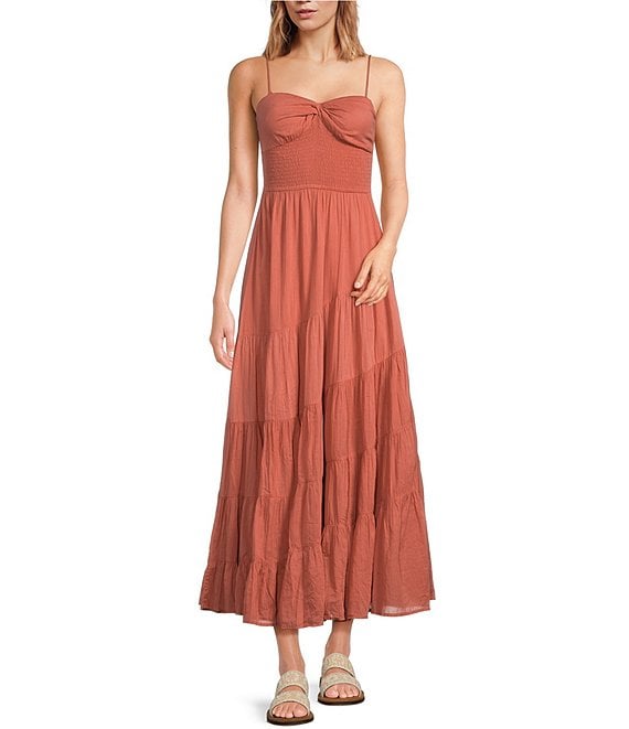 Color:Canyon - Image 1 - Sundrenched Sweetheart Neck Sleeveless Maxi Dress