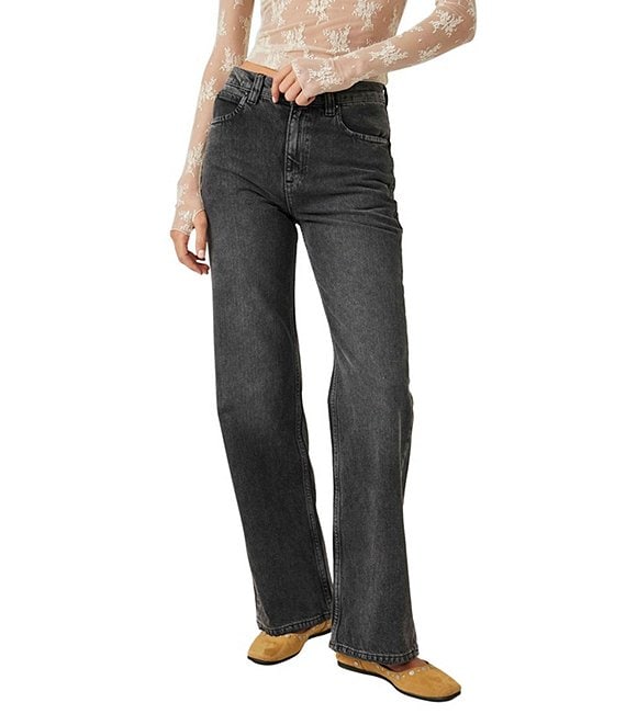 Free People Tinsley Baggy High Rise Rigid Denim Jeans | Dillard's