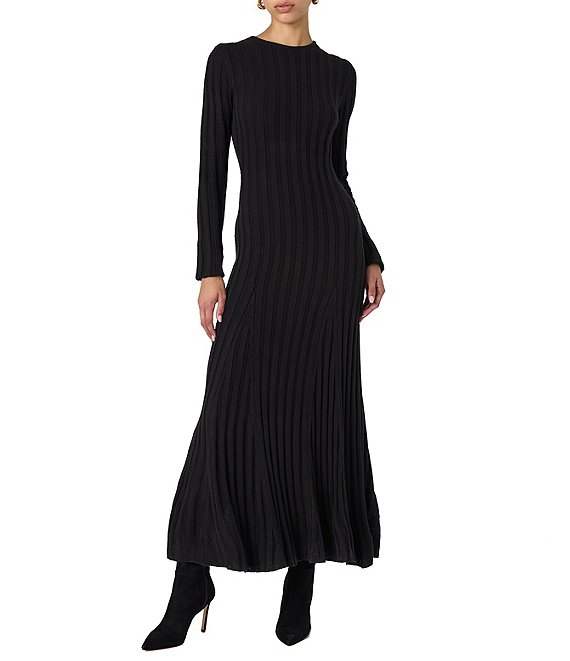 FRNCH Monica wool blend knit long sleeve ombré maxi crewneck sweater dress on sale sz M