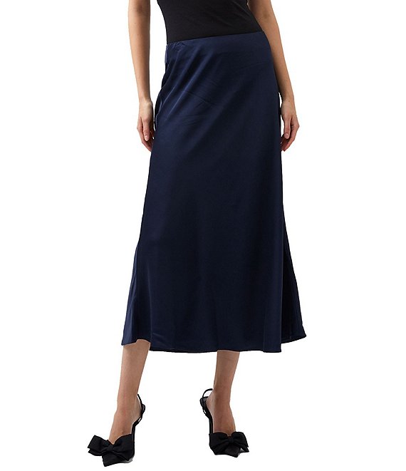 French Connection Ennis Satin Midi Skirt