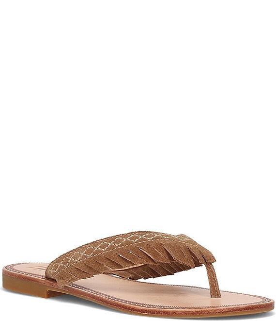 Frye Ava Leather Fringe Thong Sandals Dillard s