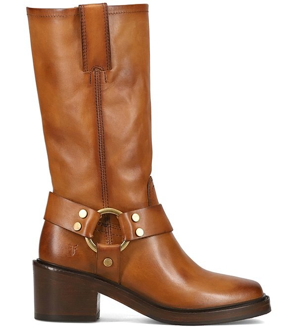 Frye Kate Leather O-Ring Hardware Moto Boots | Dillard's