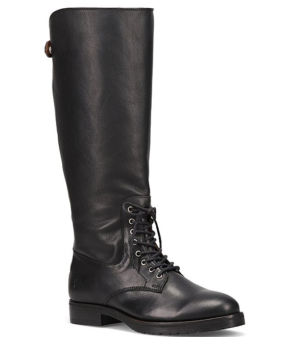 Frye Melissa Button Leather Wide Calf Boots