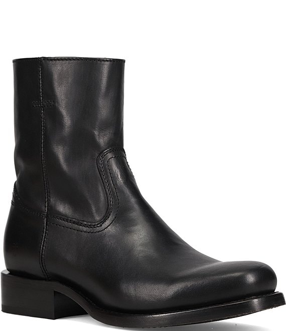 Frye Men’s Black Leather Zip Ankle Boots-11 Men main image 2