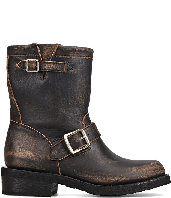 Frye Viv Leather Buckle Hardware Short Engineer Booties | Dillard's