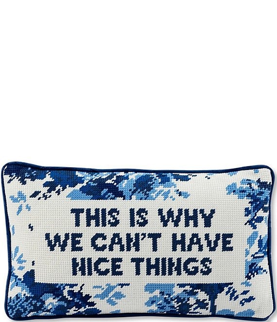 Furbish Nice Things Needlepoint Pillow, Mutli - Image 1