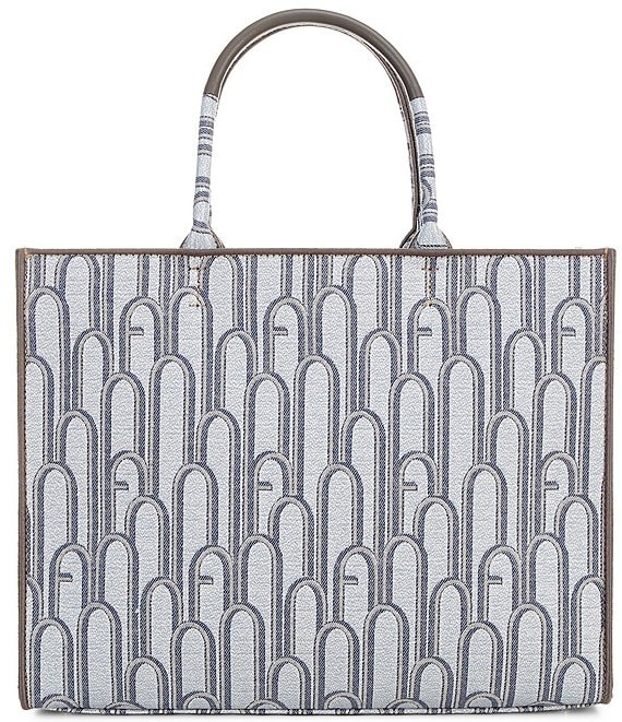 Furla Opprotunity Canvas Logo Print Large Handle Tote Bag