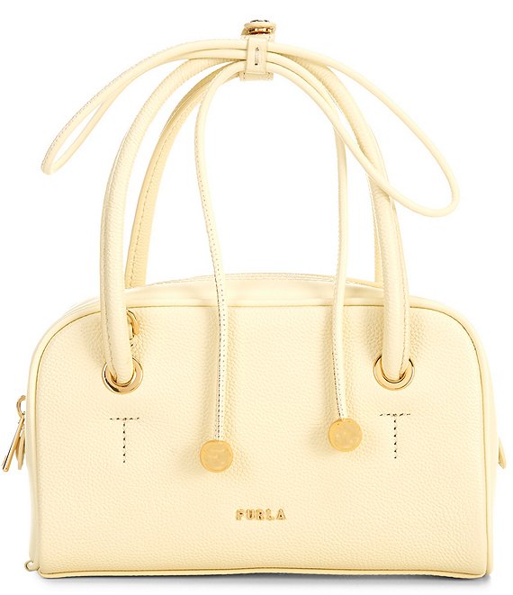 Furla Poppy Mini Dome Double Handle Ribbon Charm Shoulder Bag