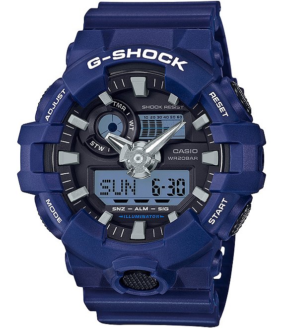 G-Shock Blue & White Ana-Digi Resin Strap Watch