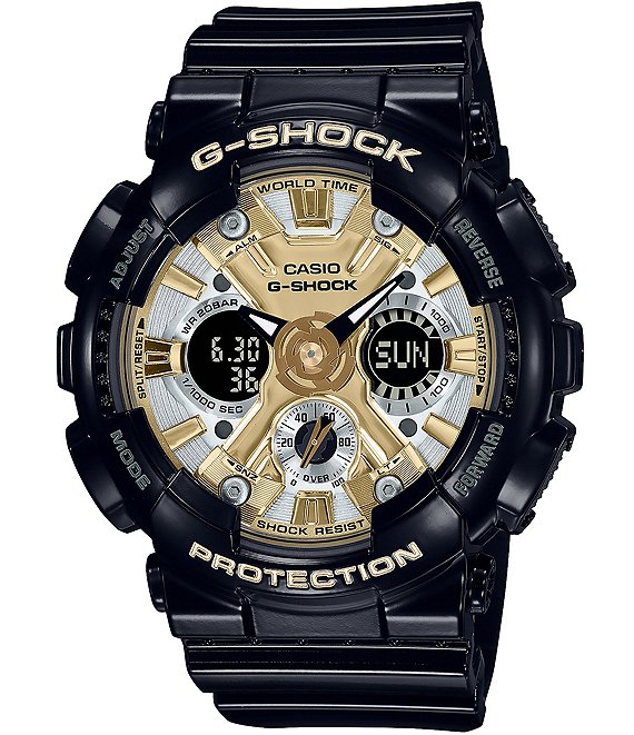 G-Shock Unisex Ana/Digi GA-110 Series Black and Gold Watch | Dillard's