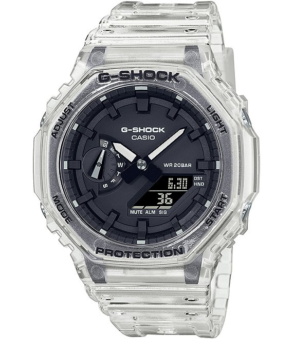 Color:Clear - Image 1 - Skelton Clear Ana Digi Resin Shock Resistant Watch