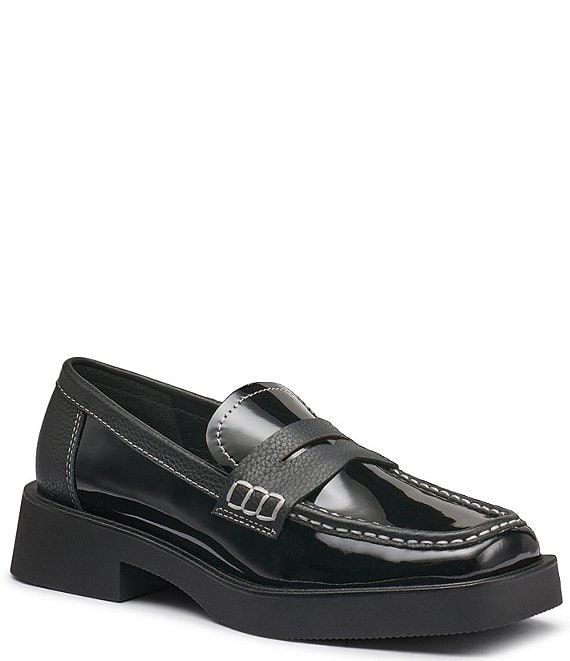 G.H. Bass Bowery Square Toe Patent Leather Penny Loafers | Dillard's