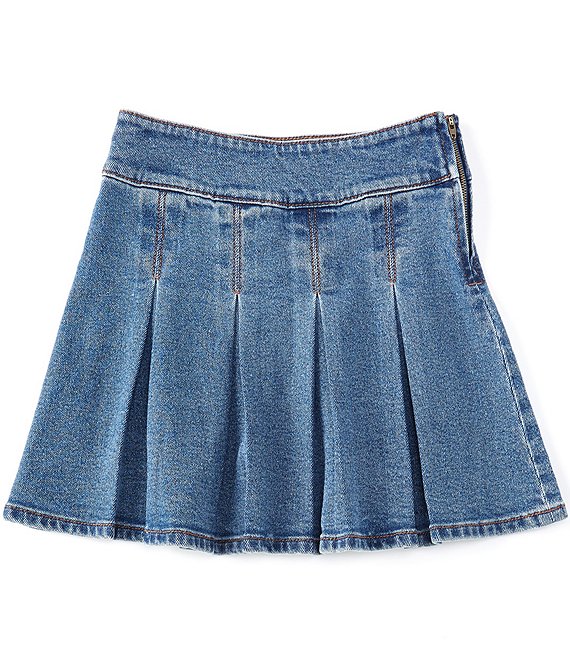 Color:Medium Blue - Image 1 - Big Girls 7-16 Denim Tennis Skirt